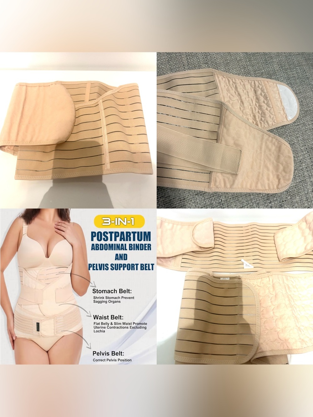 3 in 1 Postpartum Abdominal Binder & Pelvis Support Belt Posture Correction